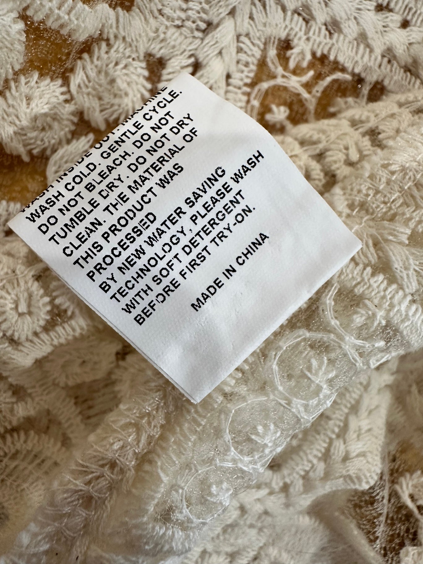 Lace Zip Up Jacket - Medium - Cream