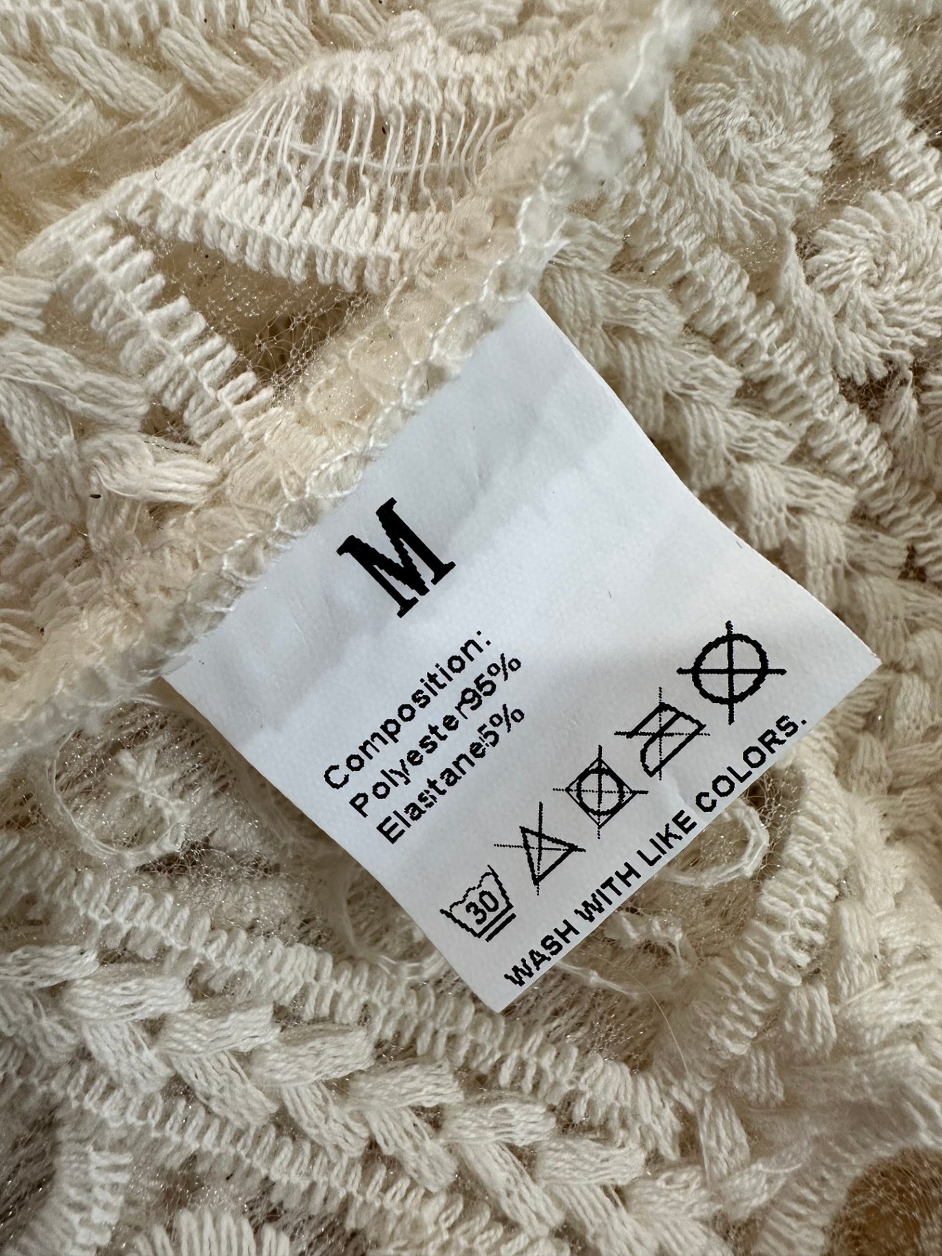 Lace Zip Up Jacket - Medium - Cream