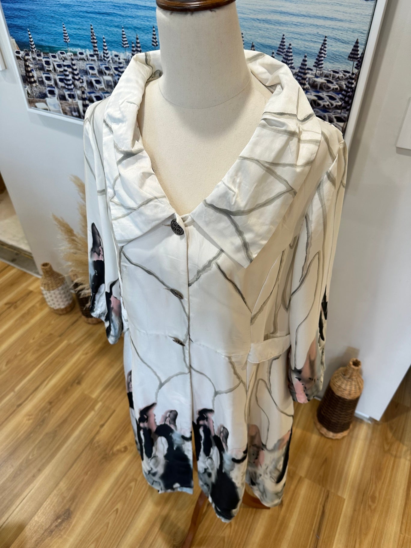 Artisan - Evening Jacket - Size 10 - White / Grey / Pink