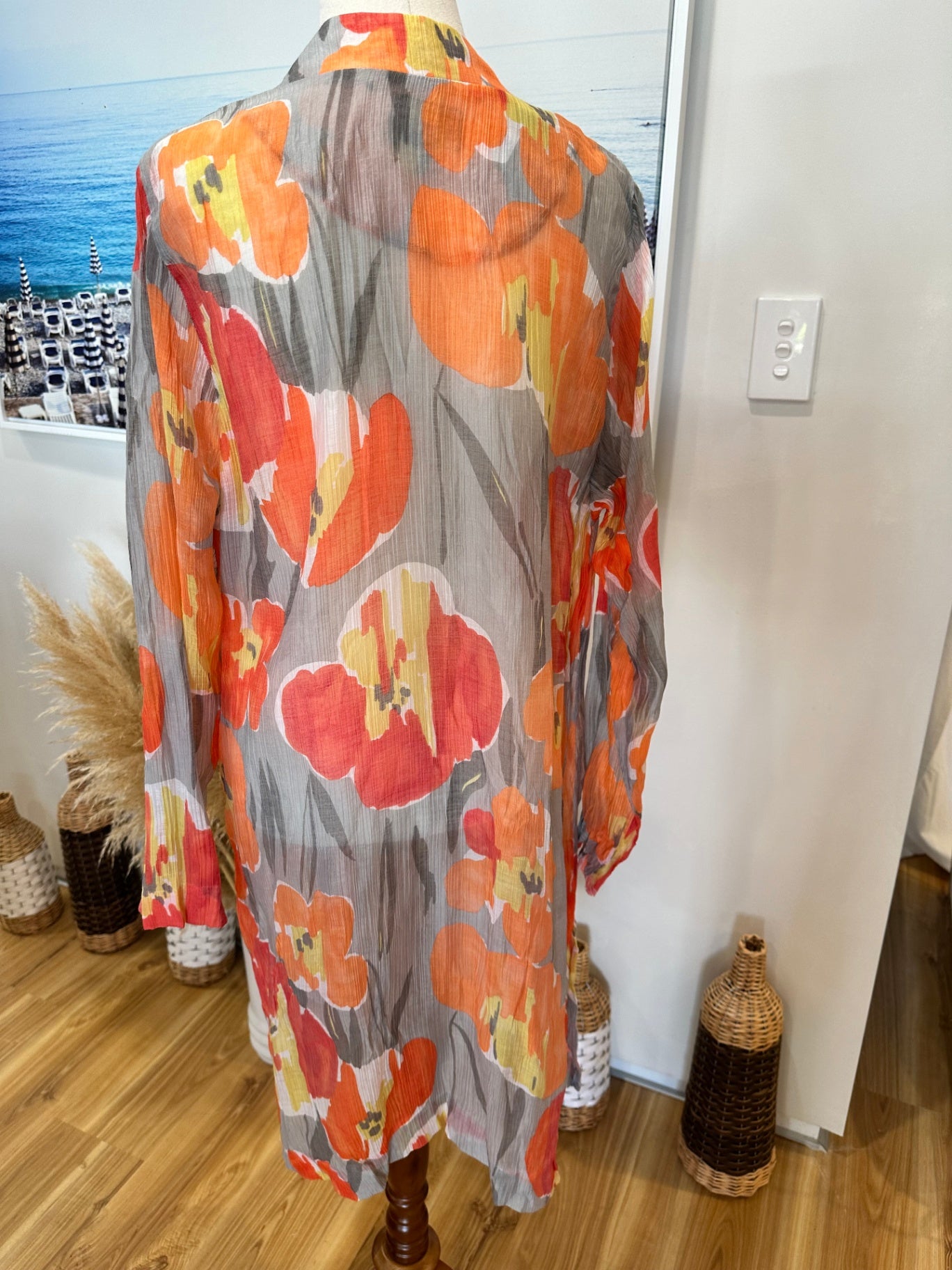 Longline Summer Jacket - Size 16 - Orange, Red, Yellow