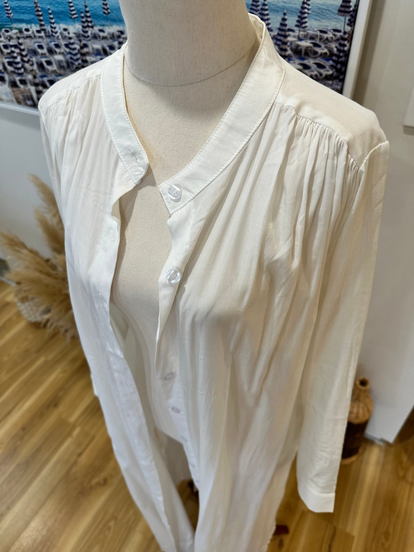 White / Cream - Long line Duster Jacket - Summer-weight - One Size