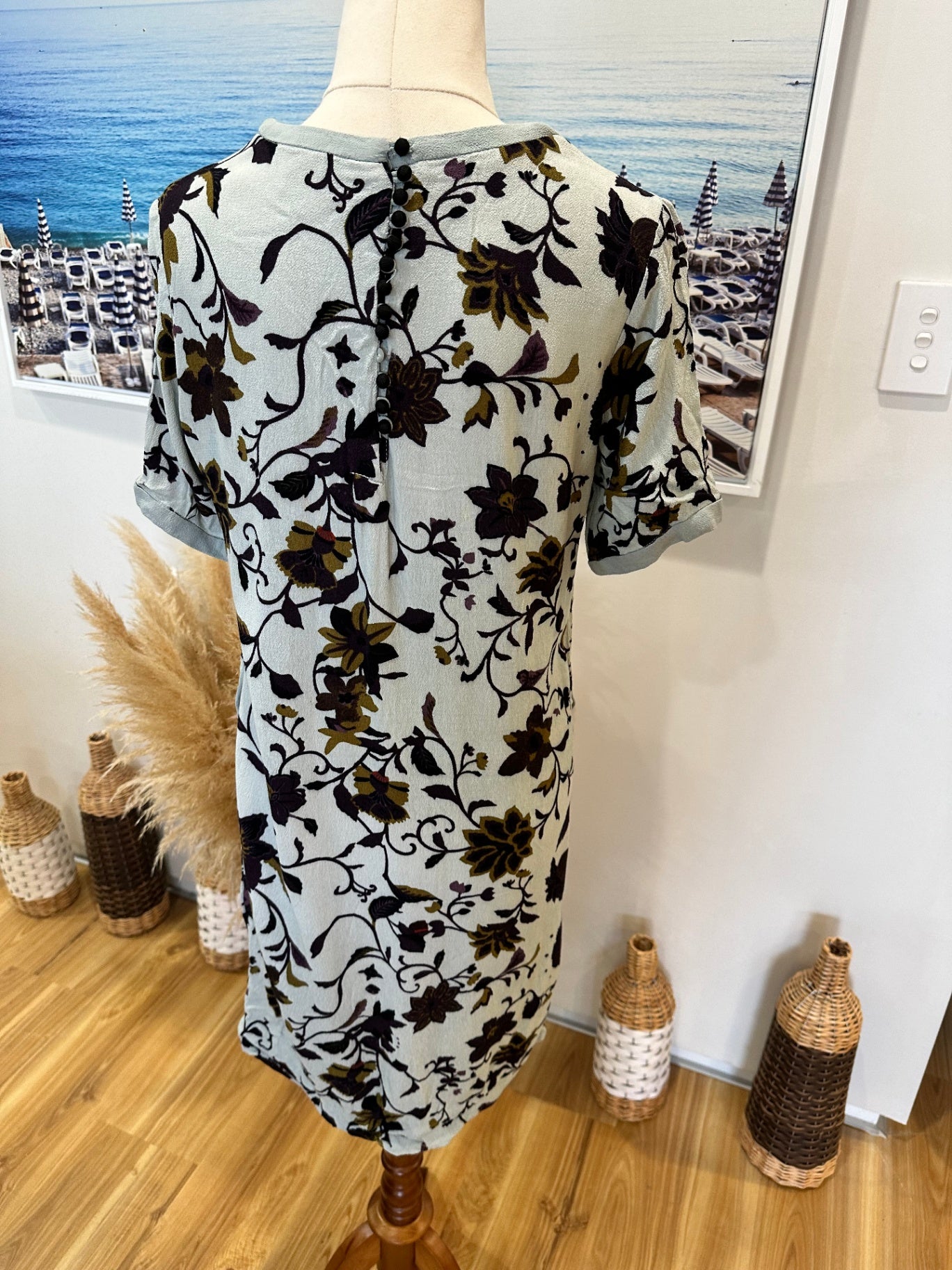 Noa Noa Dress - Medium - Light blue with floral print