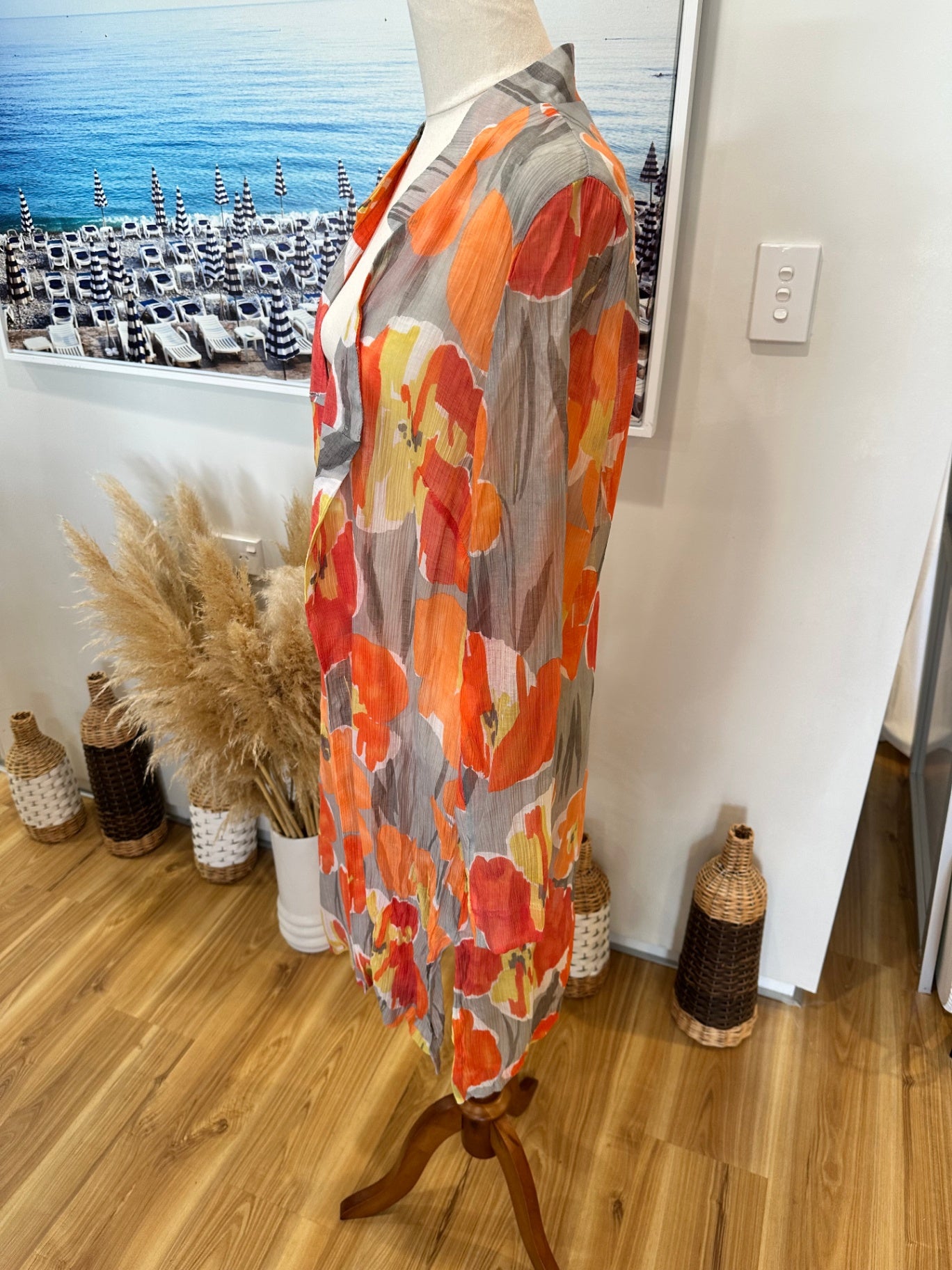 Longline Summer Jacket - Size 16 - Orange, Red, Yellow