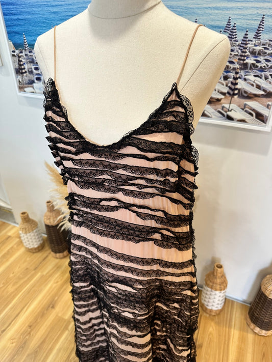 Lisa Ho - Y2K Dress - Size 12 - Pink / Black