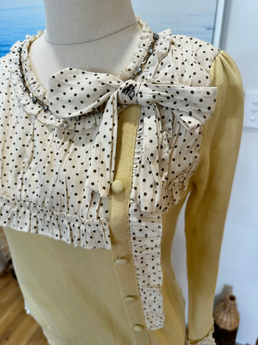 Rockabilly Summer Jumper - Small - Yellow w Polkadots