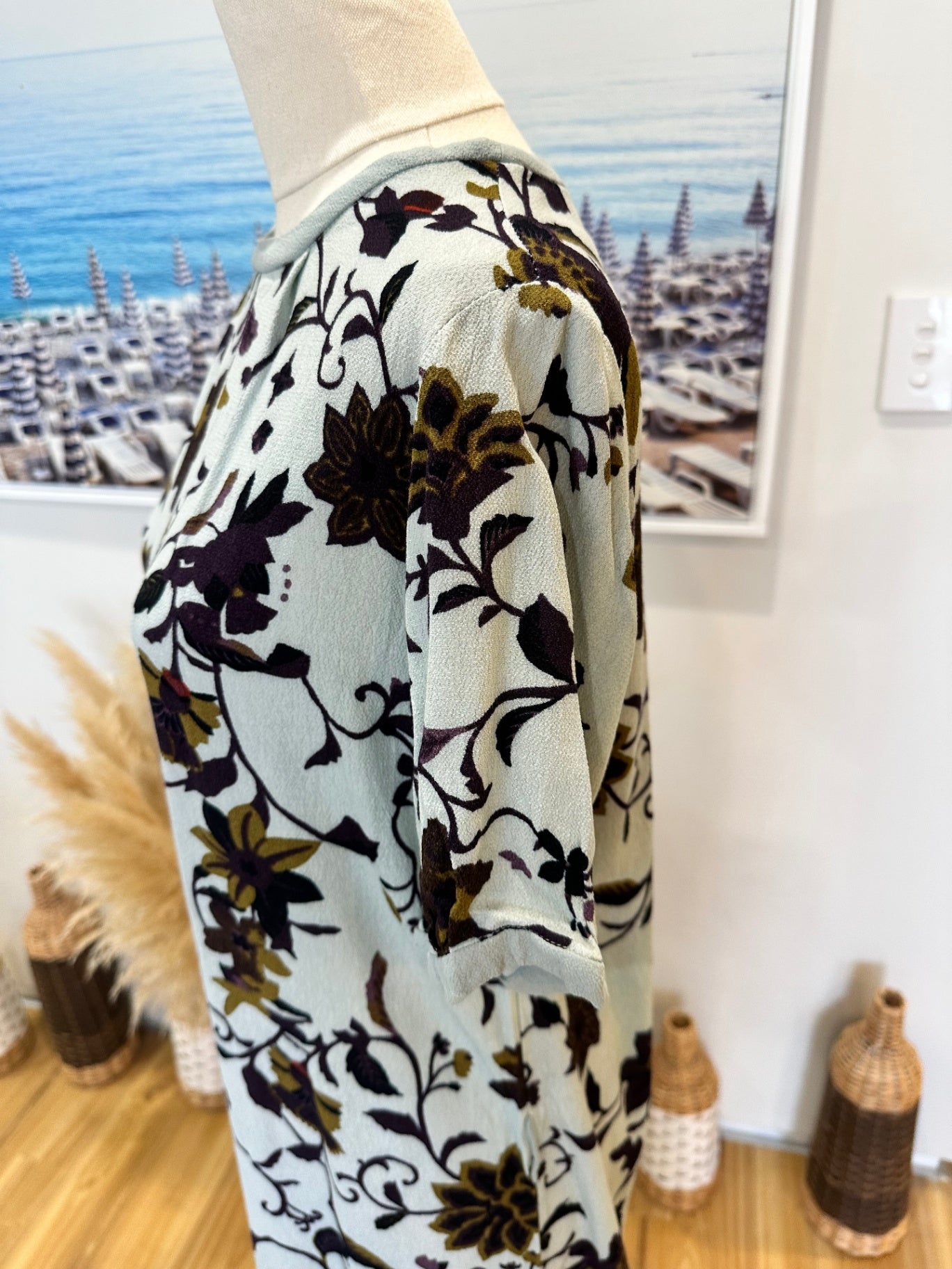 Noa Noa Dress - Medium - Light blue with floral print