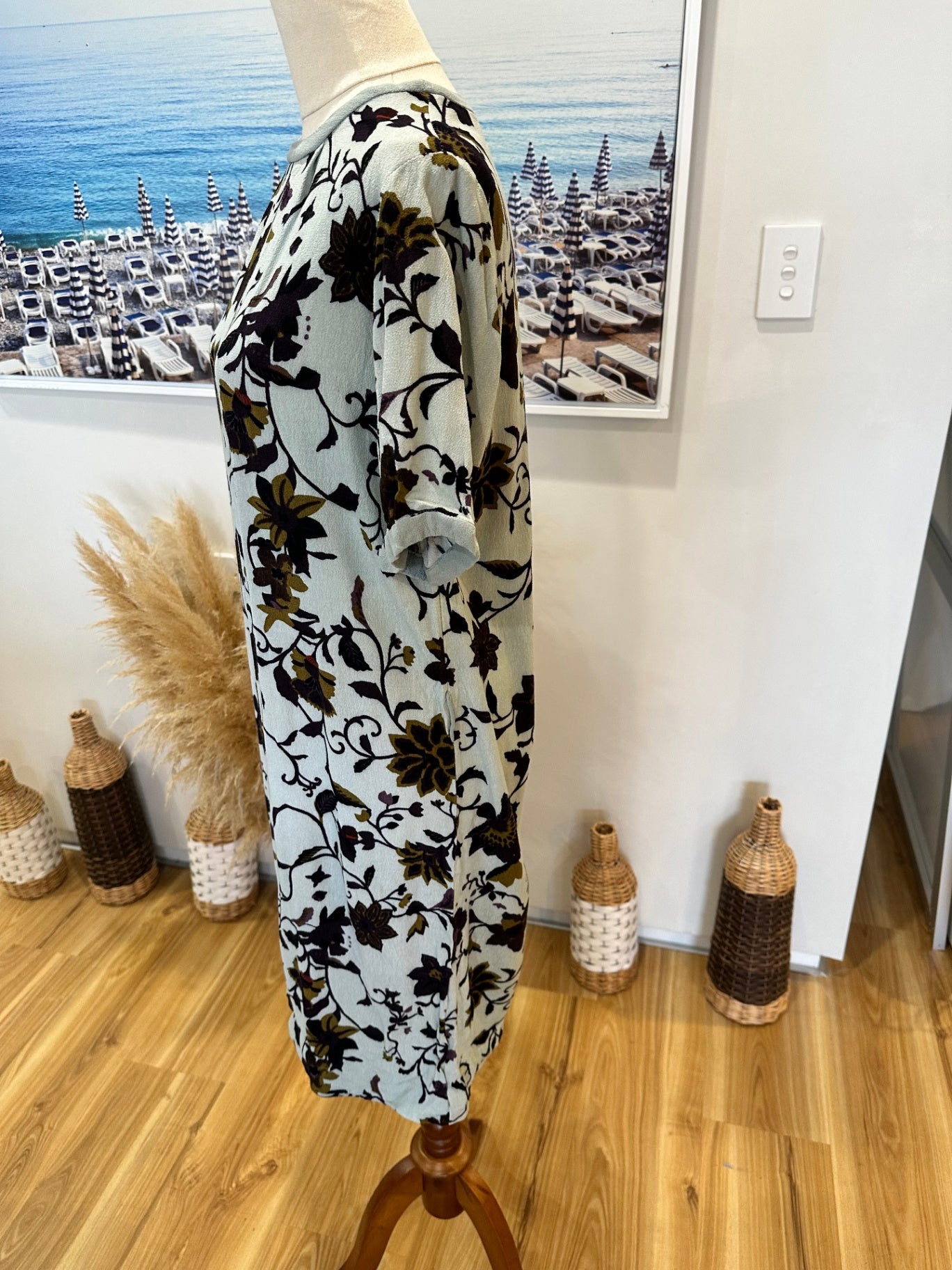 Noa Noa Dress - Medium - Light blue with floral print