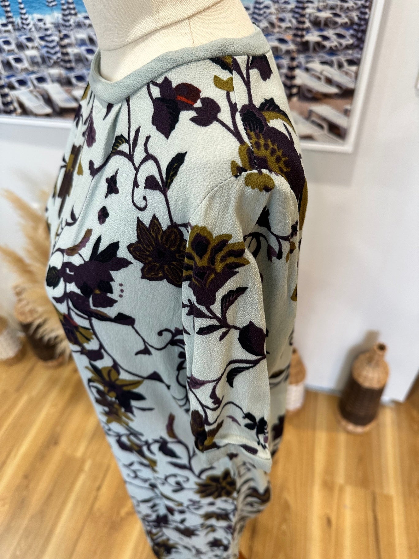 Noa Noa Dress - Medium - Light blue with floral print