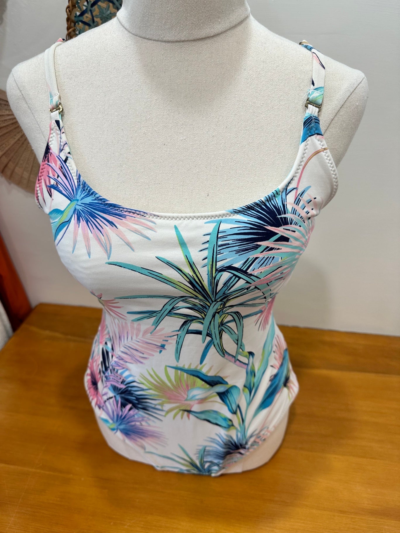 Swimsuit Size 10 - White Tropical