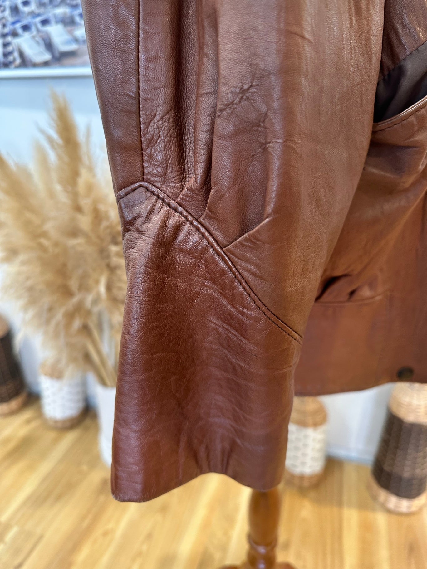 Vintage 80's Leather Jacket - Medium - Tan Brown