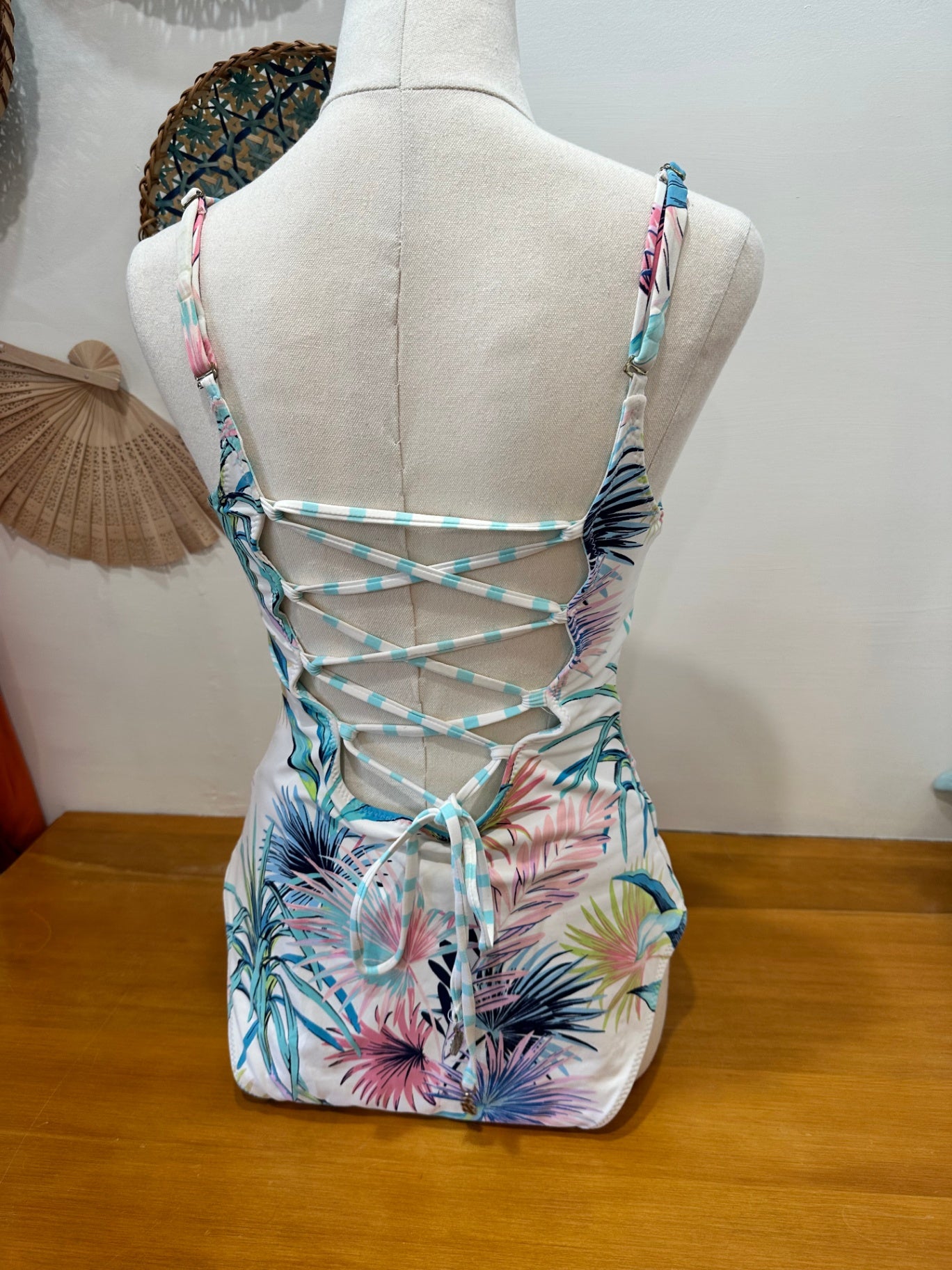 Swimsuit Size 10 - White Tropical