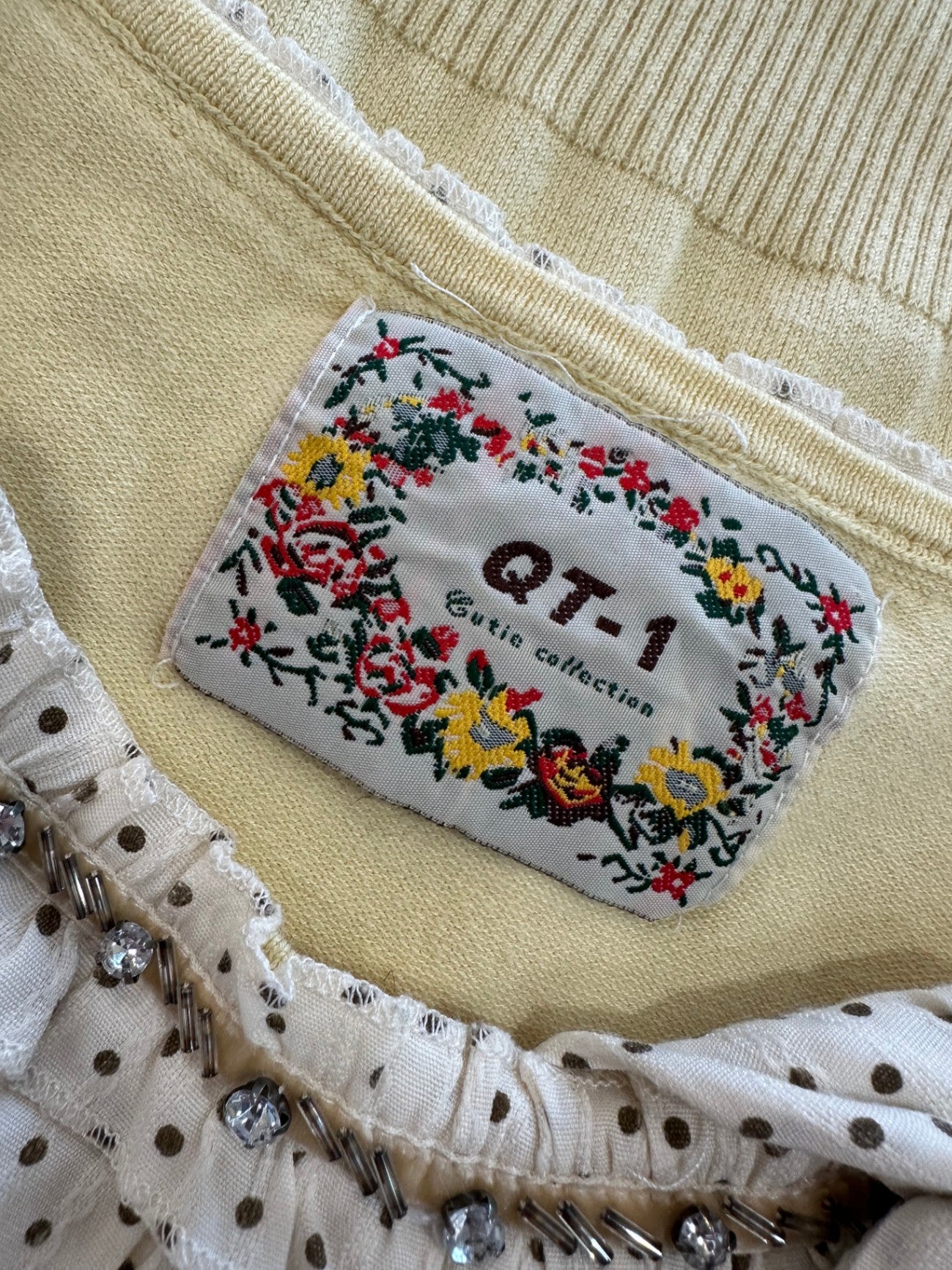 Rockabilly Summer Jumper - Small - Yellow w Polkadots