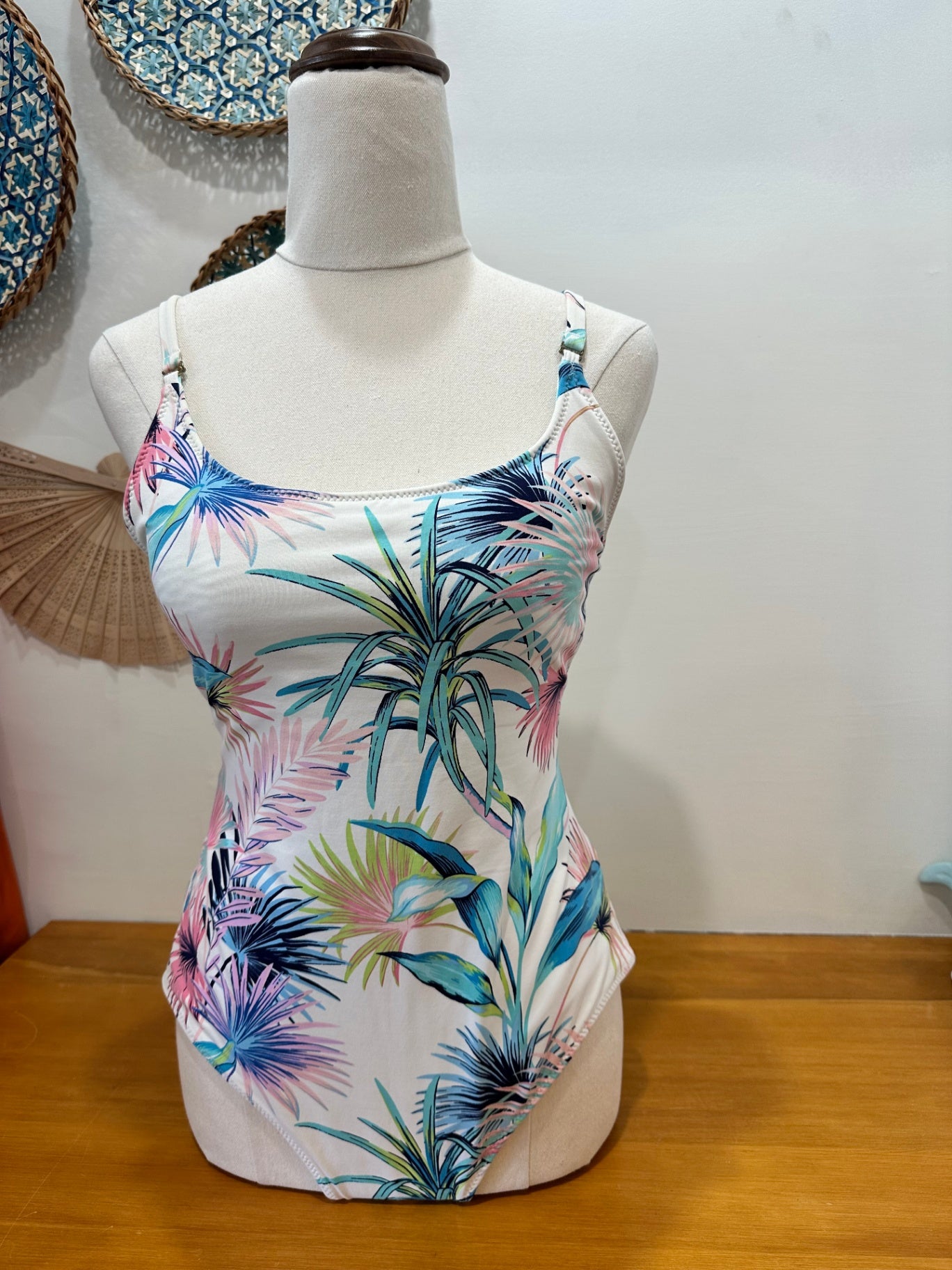 Swimsuit Size 10 - White Tropical