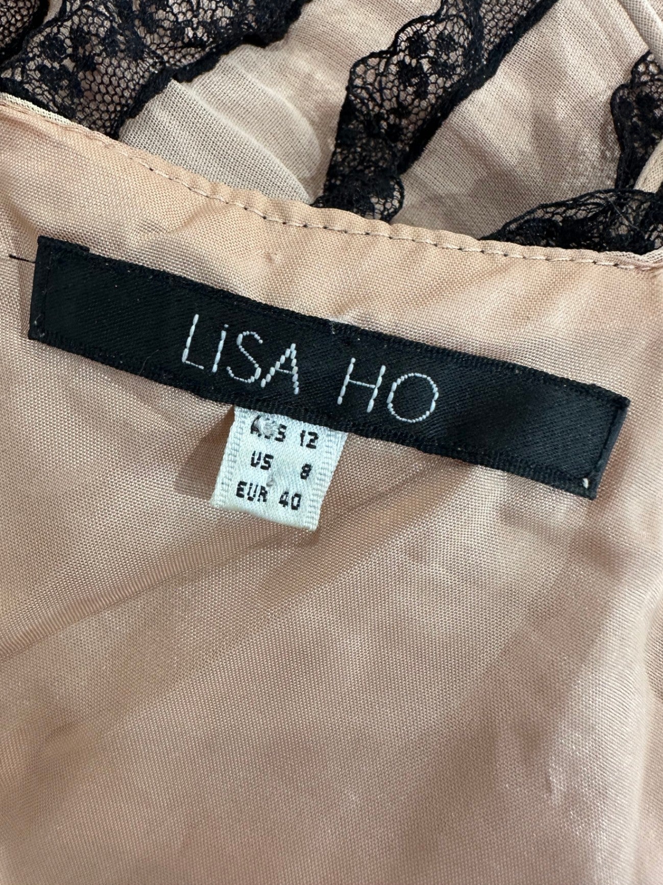 Lisa Ho - Y2K Dress - Size 12 - Pink / Black