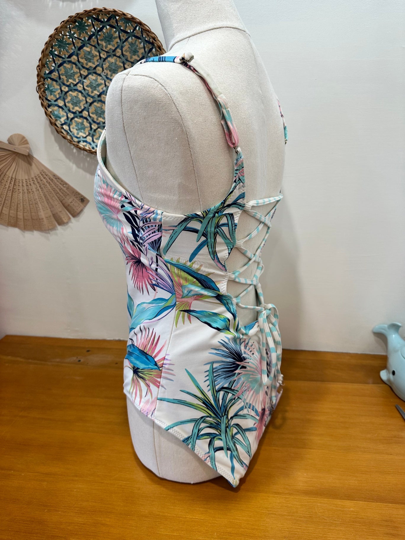 Swimsuit Size 10 - White Tropical