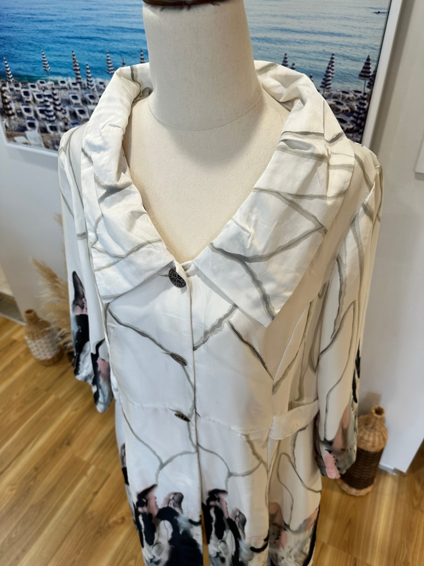 Artisan - Evening Jacket - Size 10 - White / Grey / Pink