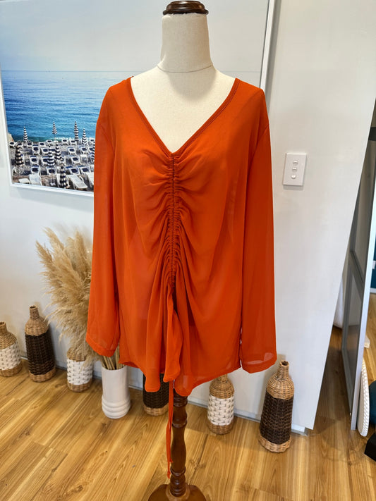 Jaclyn M - Made in New Zealand - Blouse - Size 18 - Orange