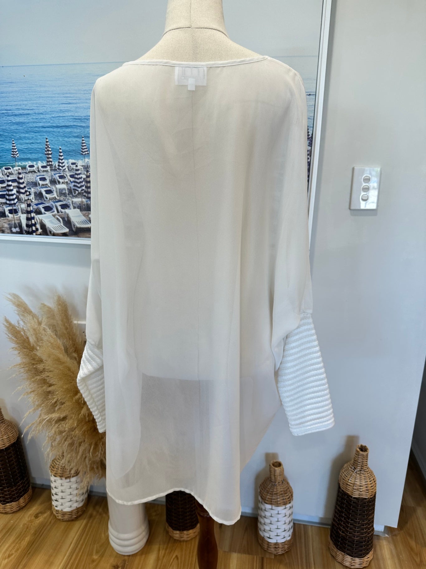 Mi Moso - Blouse w Leopard - Size 16 - White