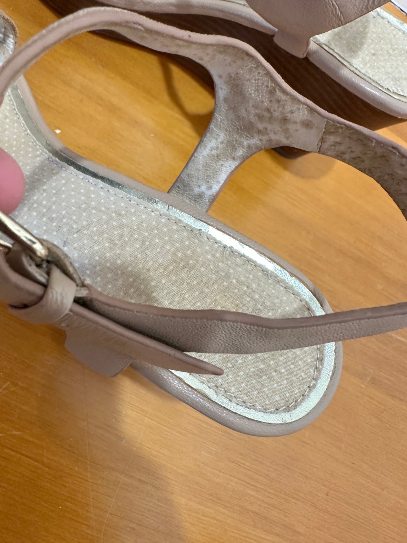 Jigsaw - Beige Leather Wedge / Sandals - Size EU 39