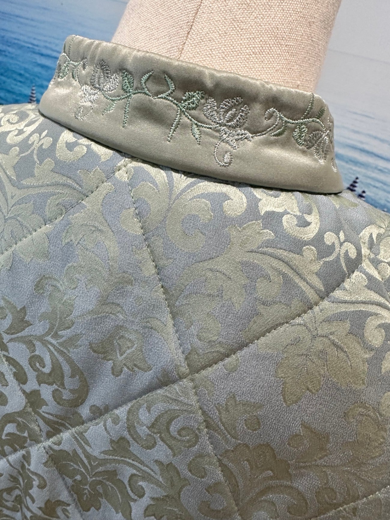 Vintage Vest - Small / Medium - Aqua (asian inspired)