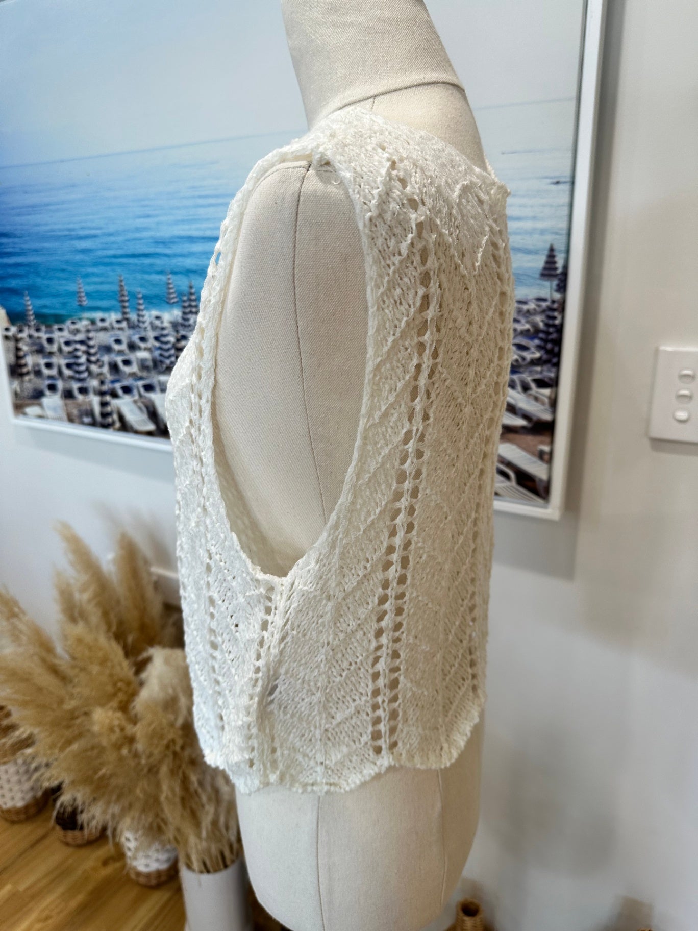 Crochet Style Bohemian Vest - Small