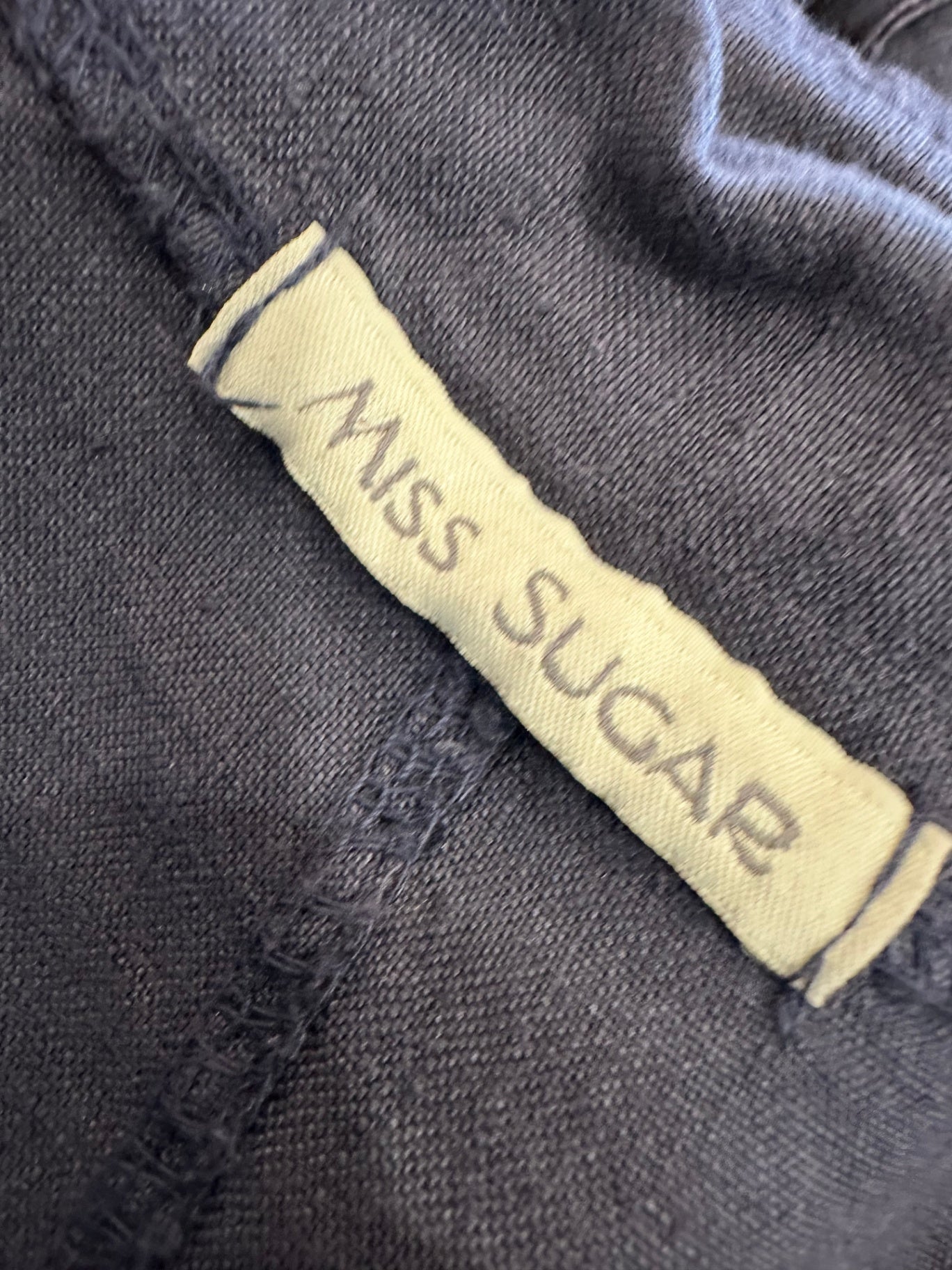 Miss Sugar - 100% Linen Jacket - Large - Blue / Grey