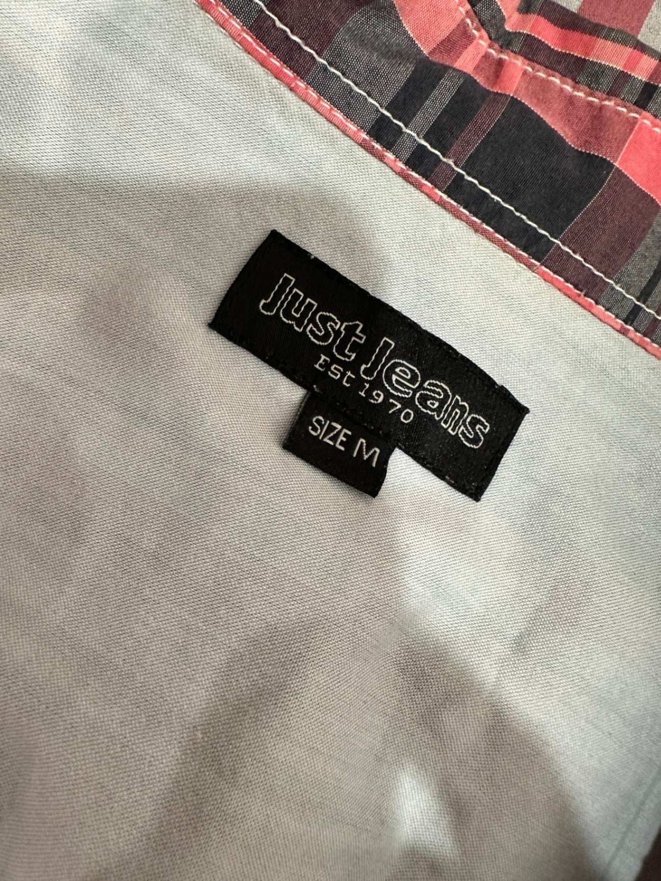 Just Jeans - 100% Cotton Shirt - Medium - Red / Blue