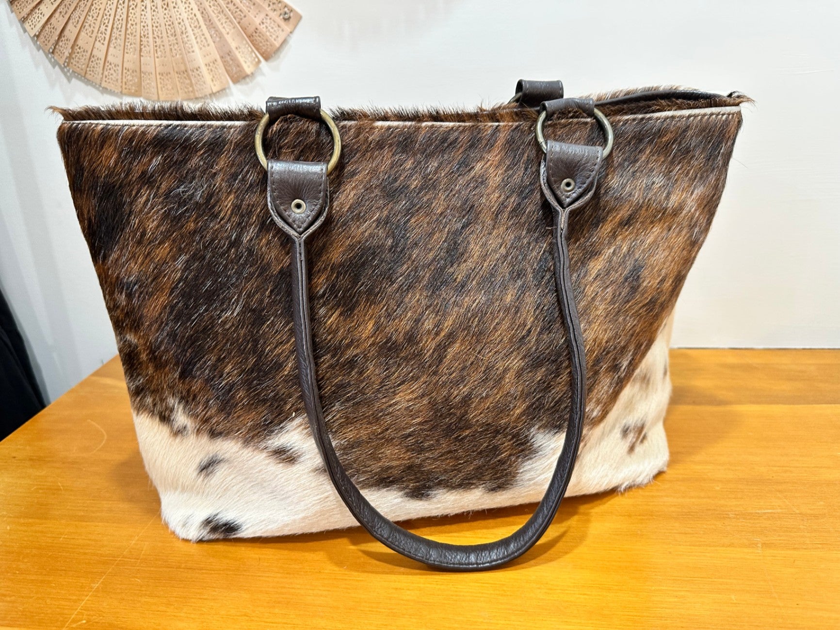 Vintage - Laptop Handbag - Brown, White, Black