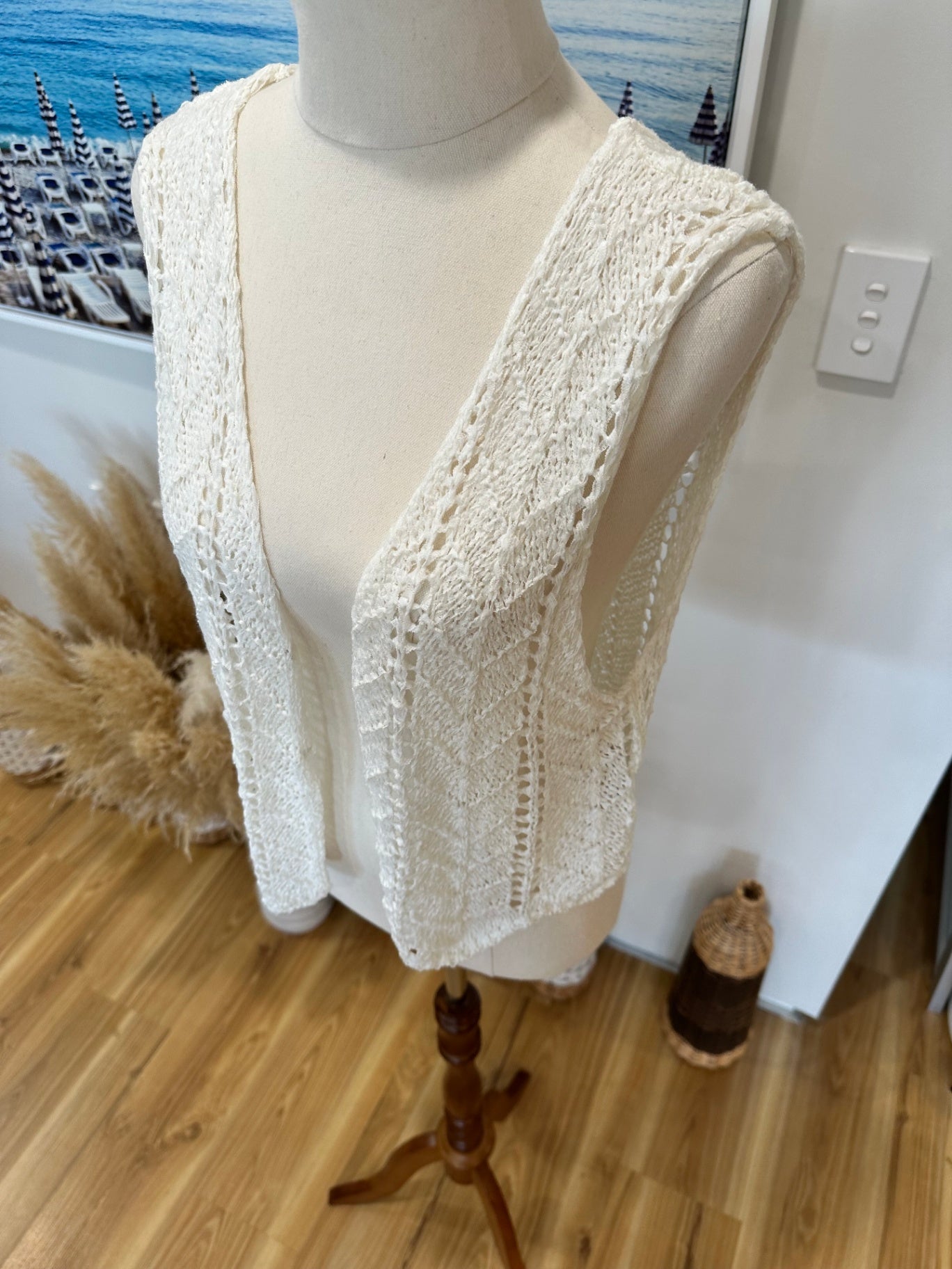 Crochet Style Bohemian Vest - Small