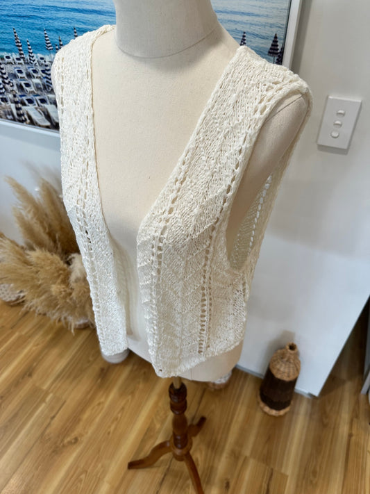 Crochet Style Bohemian Vest - Small