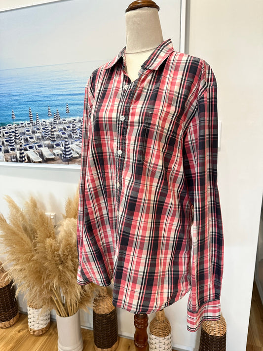 Just Jeans - 100% Cotton Shirt - Medium - Red / Blue