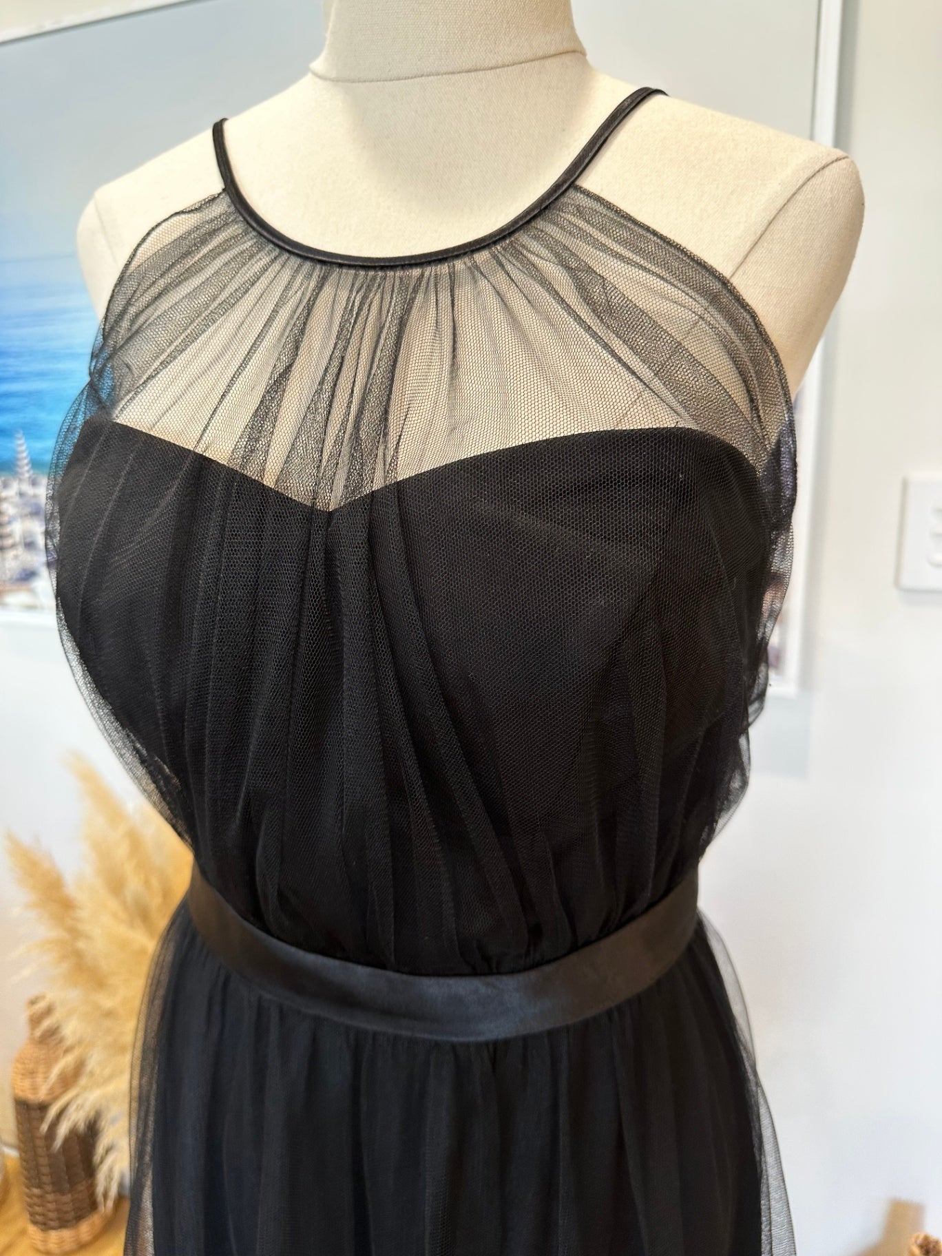 Moir - Whimsigoth / Dark Academia - Maxi Dress - Size 4 - Black