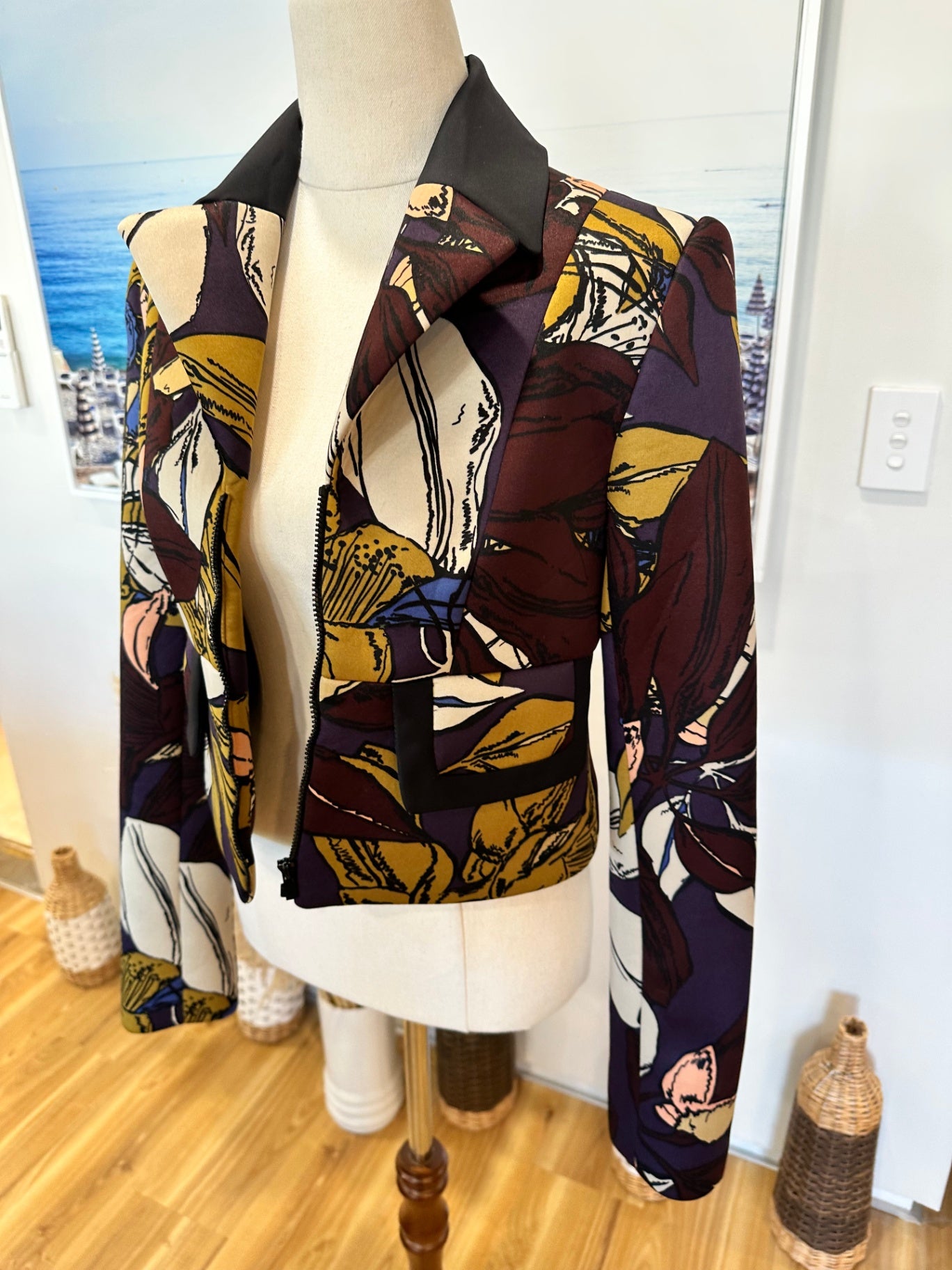 Cue Cropped Blazer - Size 8 - Autumn Tones