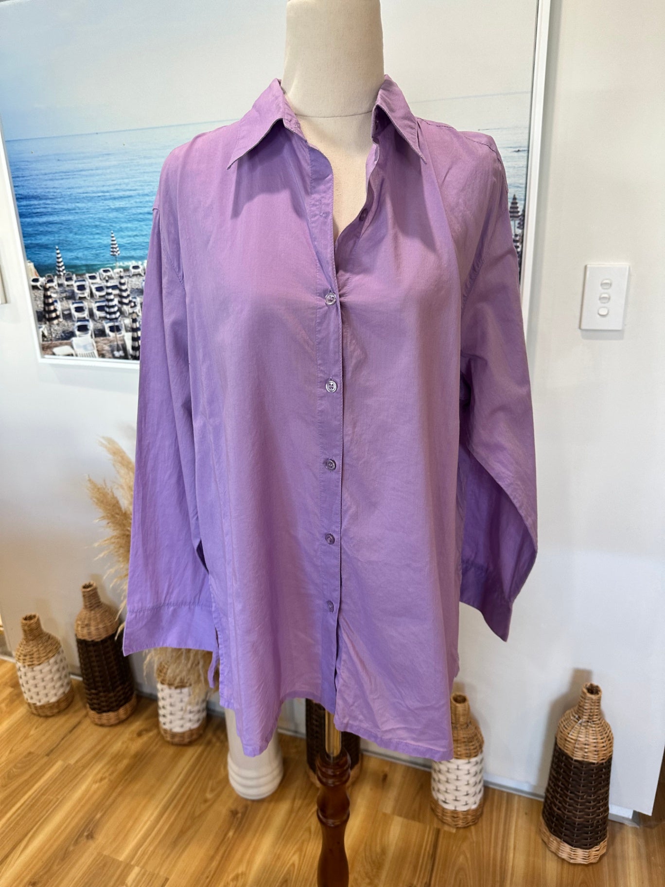 Capture - 100% Cotton Shirt - Size 16 - Lavender