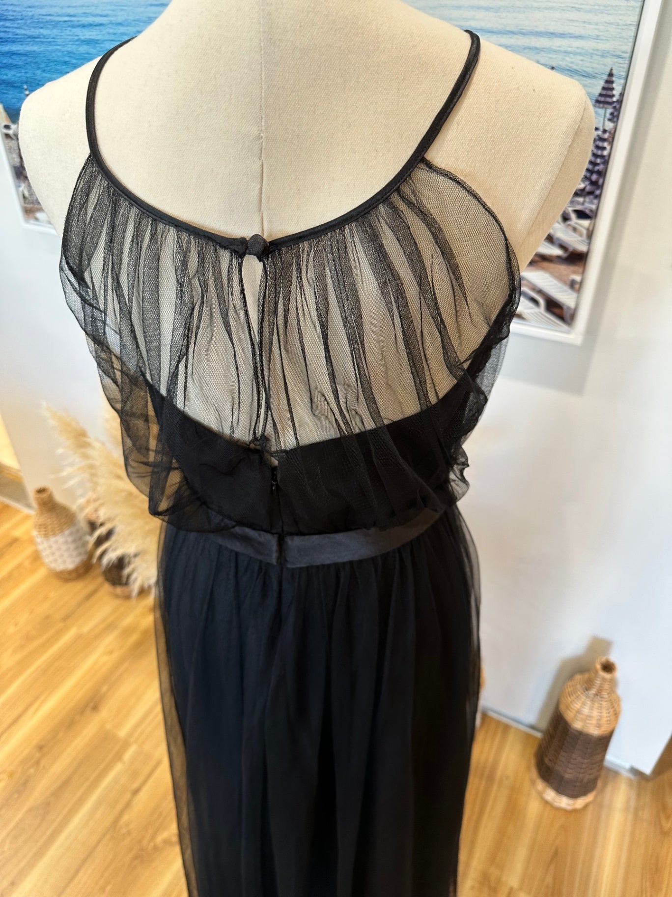 Moir - Whimsigoth / Dark Academia - Maxi Dress - Size 4 - Black