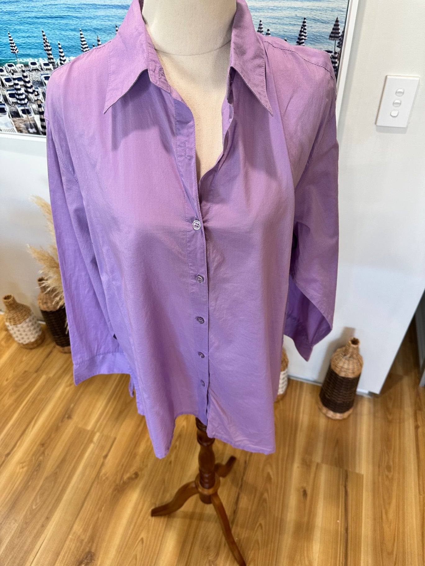 Capture - 100% Cotton Shirt - Size 16 - Lavender