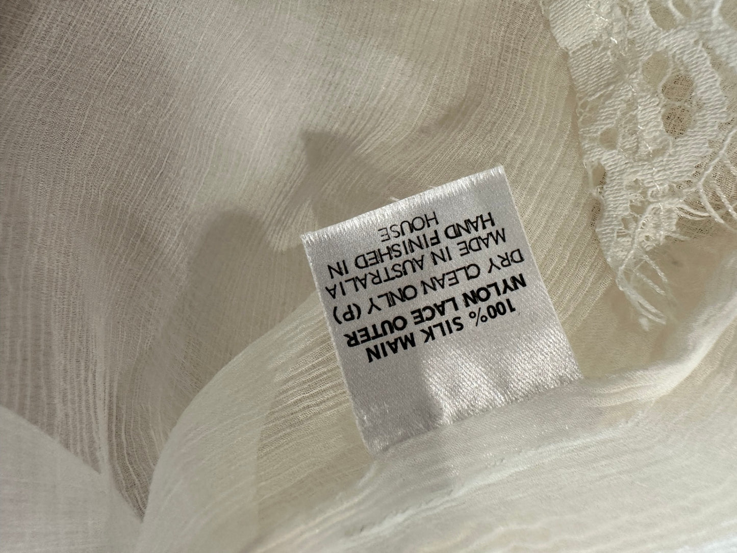 Anna Campbell = 100% Silk Cardigan - Small / Medium - Cream/Off-white