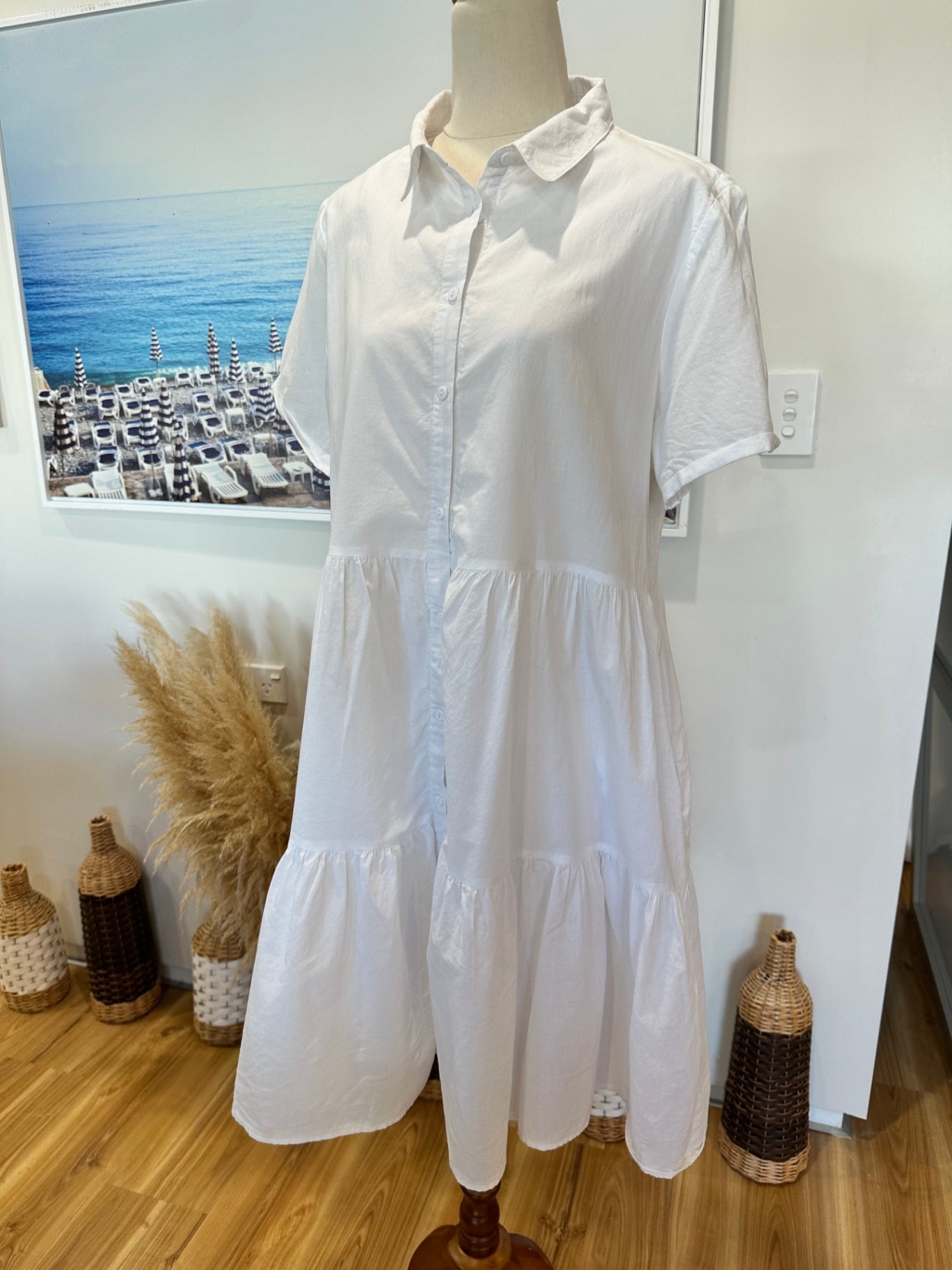 Betty Basics - 100% Cotton Dress - Size 12 - White