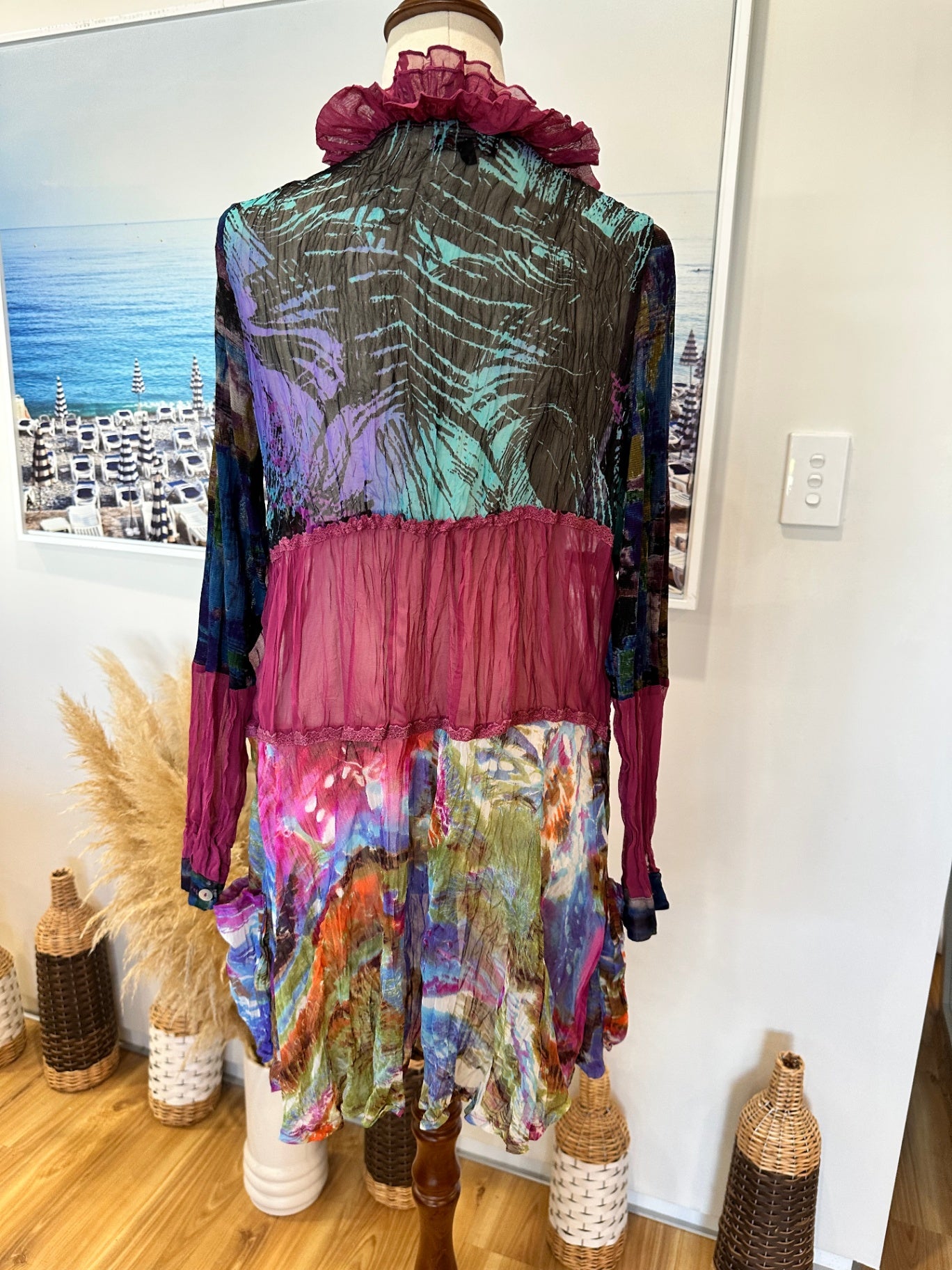 Democracy - Sheer Longline Cardigan - Size 8