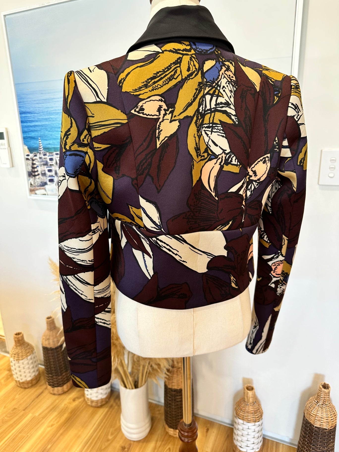 Cue Cropped Blazer - Size 8 - Autumn Tones