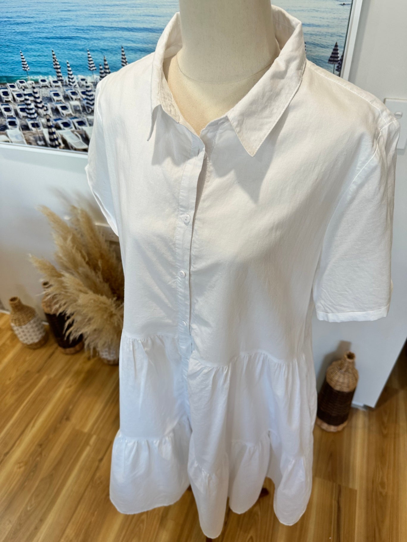 Betty Basics - 100% Cotton Dress - Size 12 - White