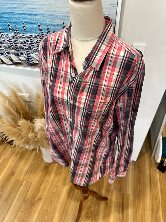 Just Jeans - 100% Cotton Shirt - Medium - Red / Blue