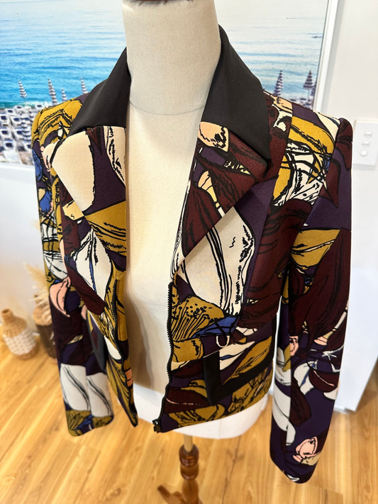 Cue Cropped Blazer - Size 8 - Autumn Tones