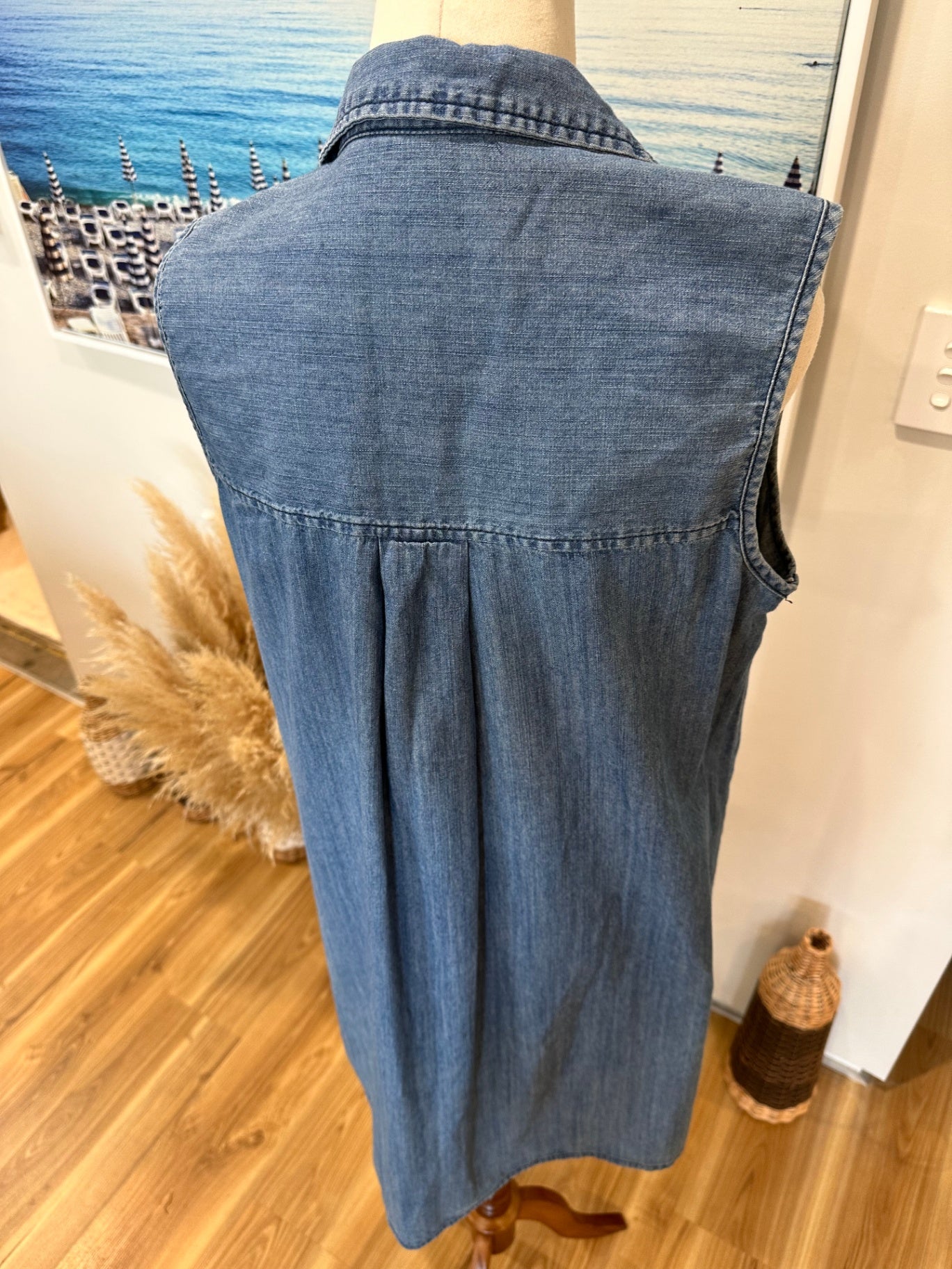 Denim Dress - 100% Cotton - Small - Blue