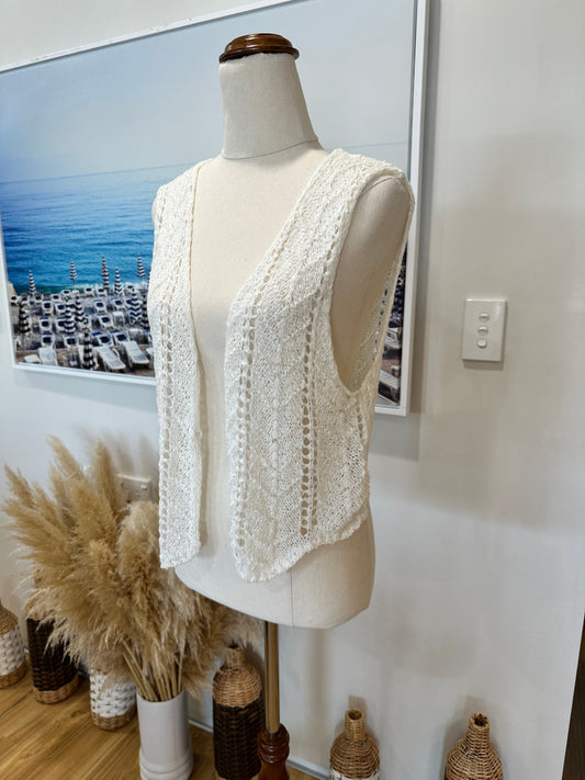 Crochet Style Bohemian Vest - Small