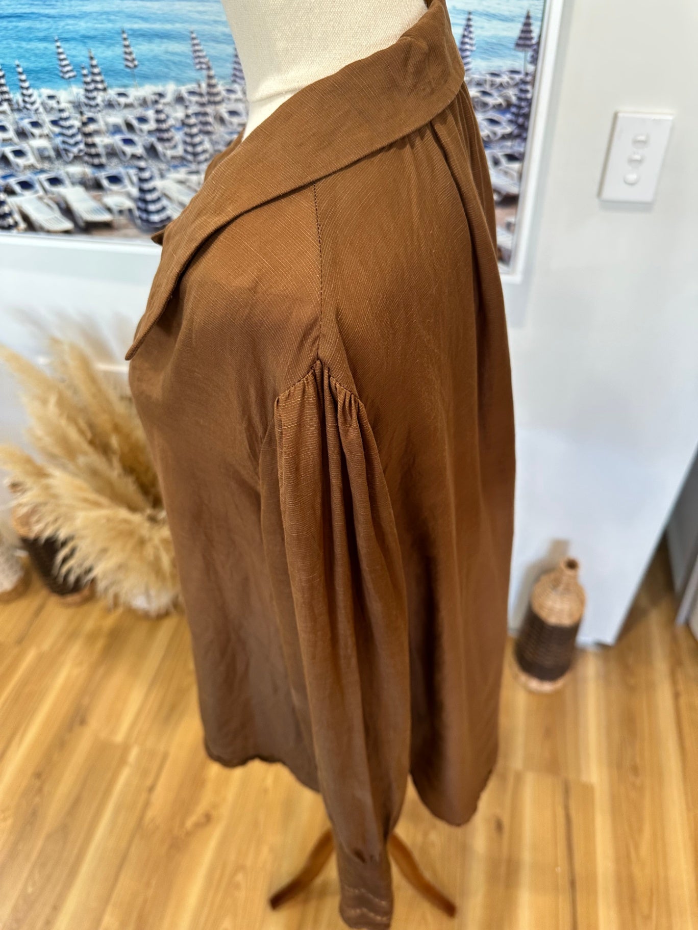 Lania The Label - 74% Tencel + 26% Linen Shirt - Small - Brown