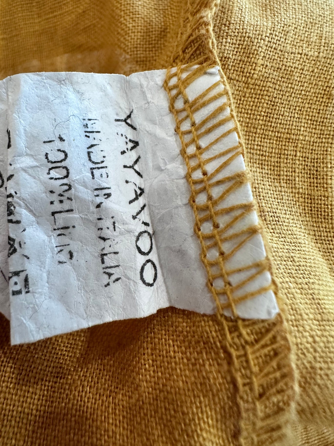 Made in Italy - 100% Linen Dress - Medium - Mustard yellow