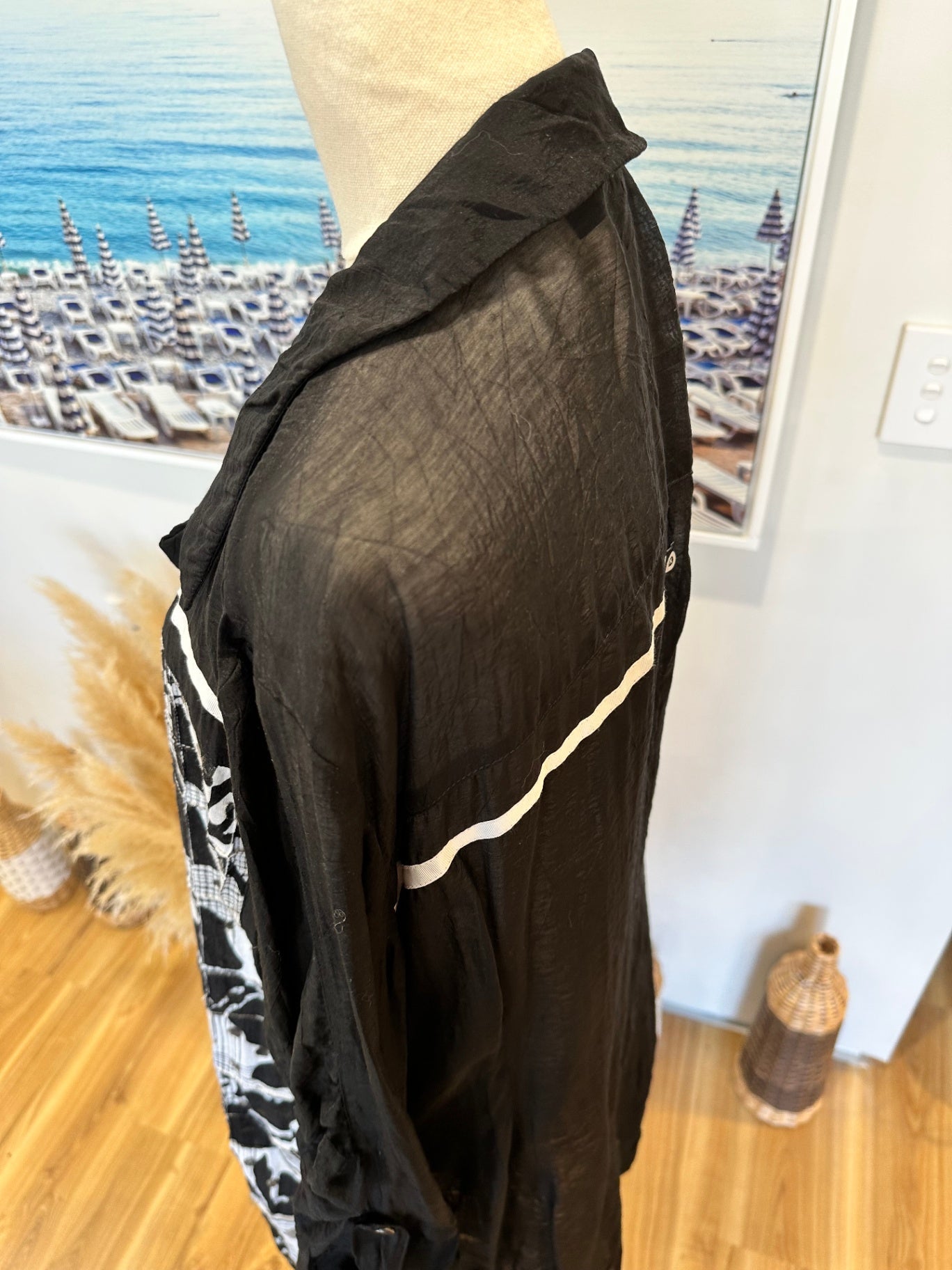 Rosary Cardigan - Size 18 - Made in New Zealand - Black and White