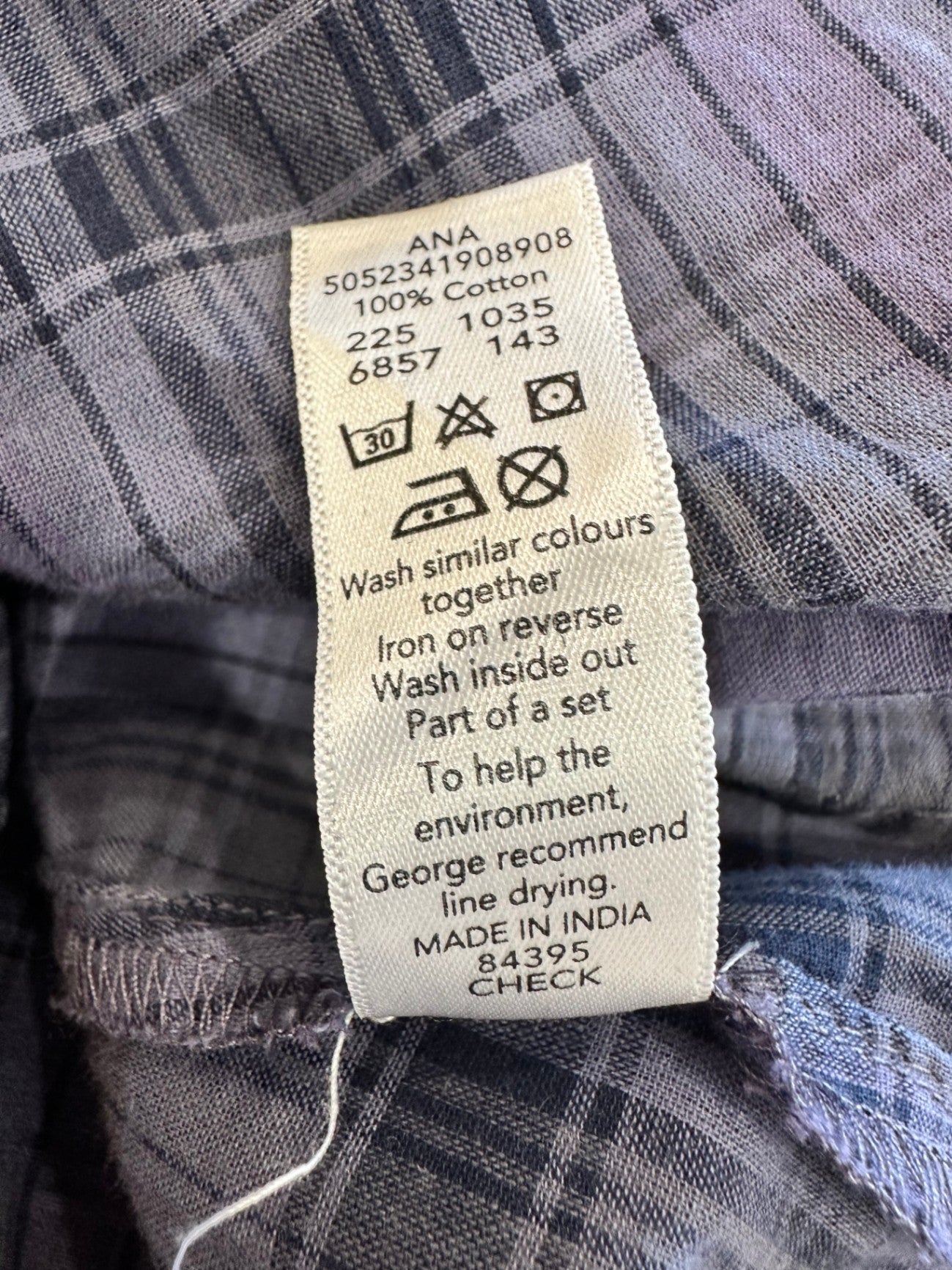 George - 100% Cotton Shirt - Size 10 - Purple and Black