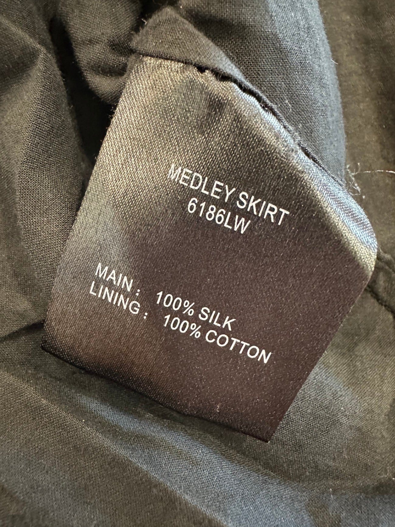 Verge - 100% Silk Skirt - Size 12 - Black and Beige